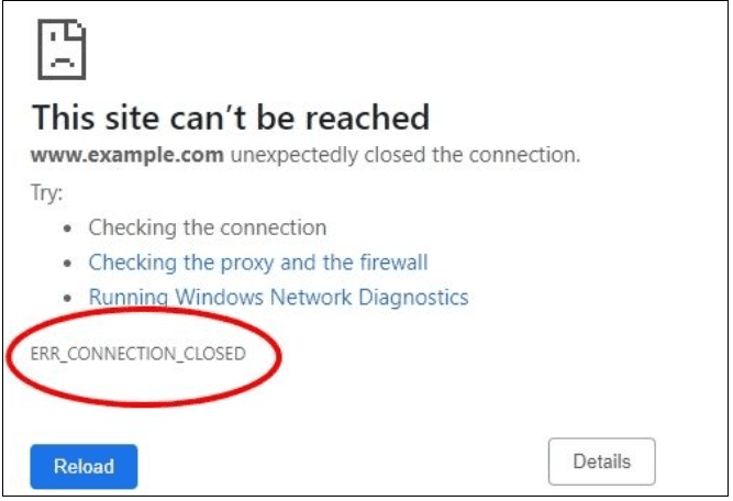ERR_CONNECTION_CLOSED