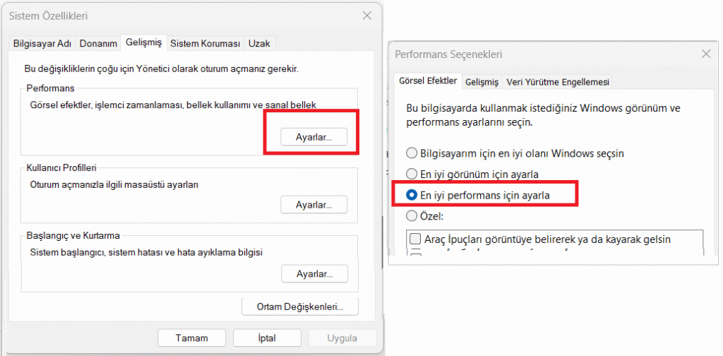 Görsel efekt optimize