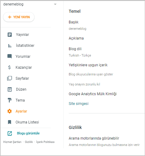 Blogger temel seo ayarları