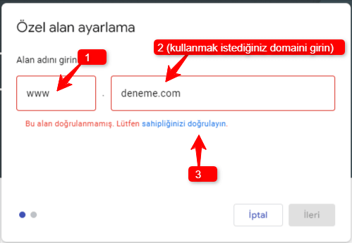 Google Sites Domain Yönlendirme-2