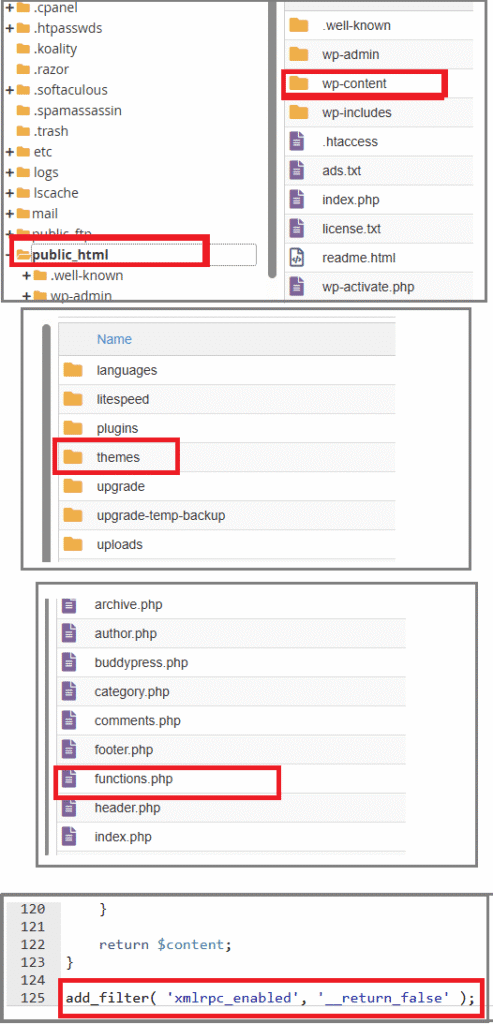 Functions.php ile XML-RPC'yi devre dışı bırakma
