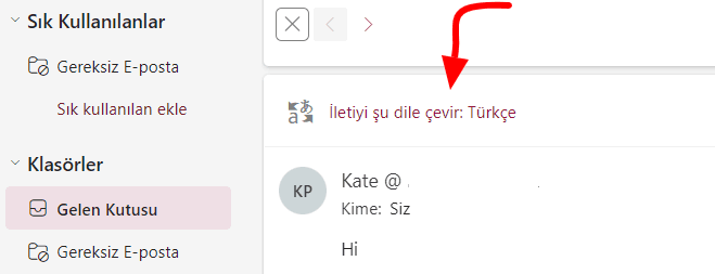 Outlook Web'de Otomatik Çeviri-3