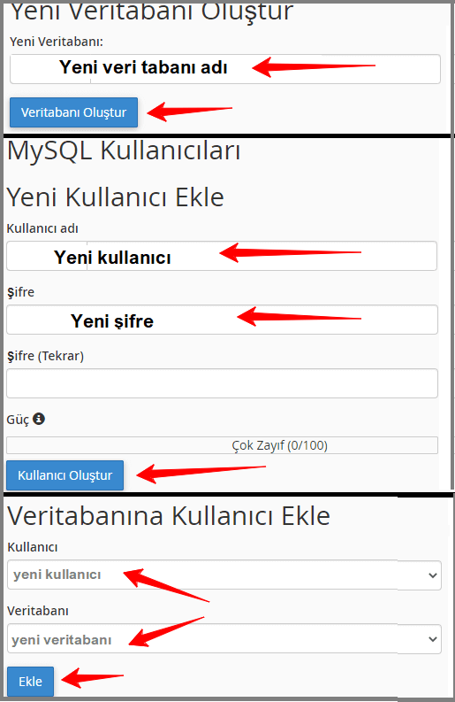 Alan Adı Değiştirme: Veritabanı Oluşturma-2