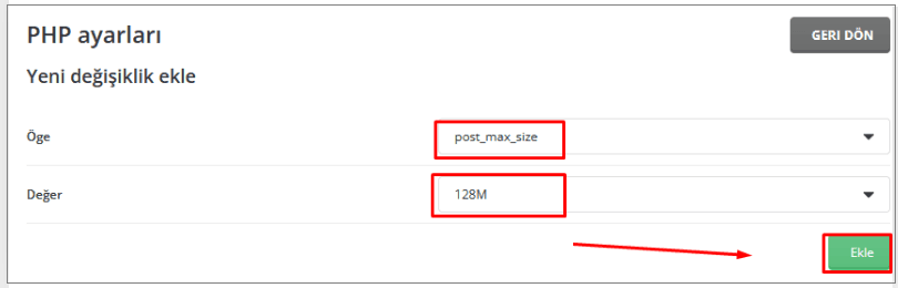DirectAdmin +WordPress upload limiti artırma