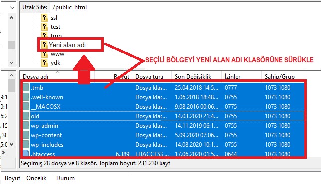 FTP ile Domain Değiştirme