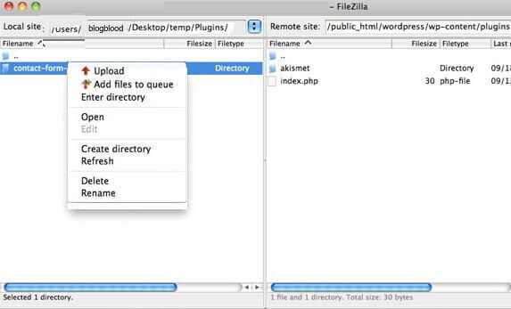 Wordpress FTP ile eklenti yükleme-2